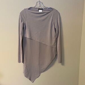 Zara Gray Asymmetrical Blouse